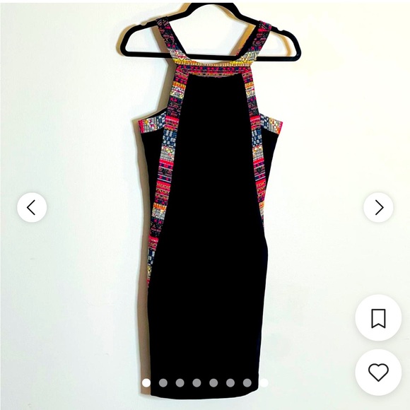 NWT Trina Turk Cocktail Dress w/ Neon & Metallic Woven Trim - Size 6 - Picture 1 of 5